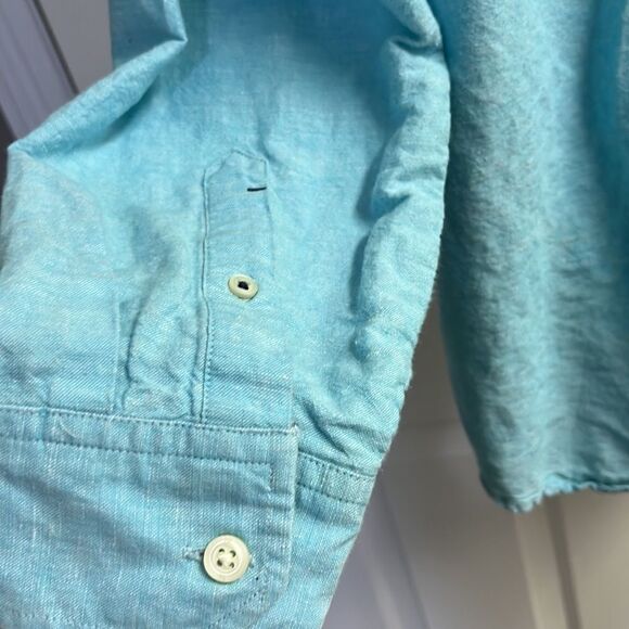 Banana Republic Heather Light Blue Long Sleeve Button Down Dress Shirt- Size XL - Picture 7 of 16